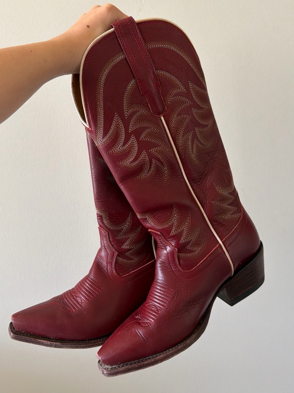TECOVAS THE ANNIE !!! Women’s Western Leather Cowboy Boots in Burgundy